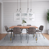 Miriam 63" Dining Table in Brown with Black Legs