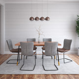 Miriam 63" Dining Table in Brown with Black Legs