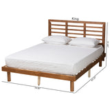 Baxton Studio Lucine Mid-Century Modern Ash Walnut Finished Wood Queen Size Platform Bed