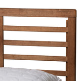 Baxton Studio Lucine Mid-Century Modern Ash Walnut Finished Wood Queen Size Platform Bed