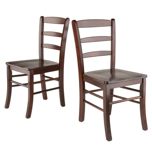 Winsome Wood Benjamin Ladder-back Chairs, 2-Piece Set, Walnut 94232-WINSOMEWOOD