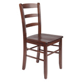 Winsome Wood Benjamin Ladder-back Chairs, 2-Piece Set, Walnut 94232-WINSOMEWOOD