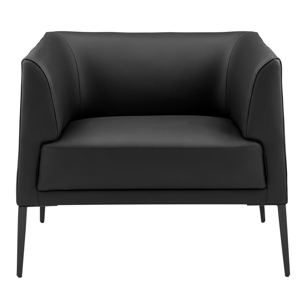 Matias Lounge Chair in Black with Matte Black Legs