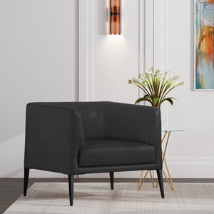 Matias Lounge Chair in Black with Matte Black Legs