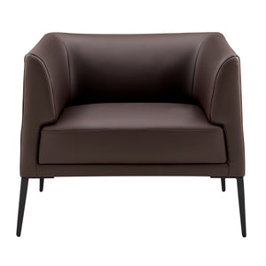 Matias Lounge Chair in Brown with Matte Black Legs