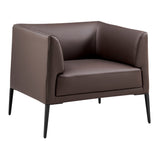 Matias Lounge Chair in Brown with Matte Black Legs