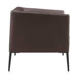 Matias Lounge Chair in Brown with Matte Black Legs