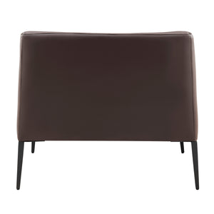 Matias Lounge Chair in Brown with Matte Black Legs