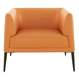 Matias Lounge Chair in Cognac with Matte Black Legs