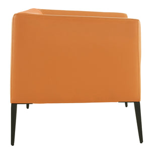 Matias Lounge Chair in Cognac with Matte Black Legs