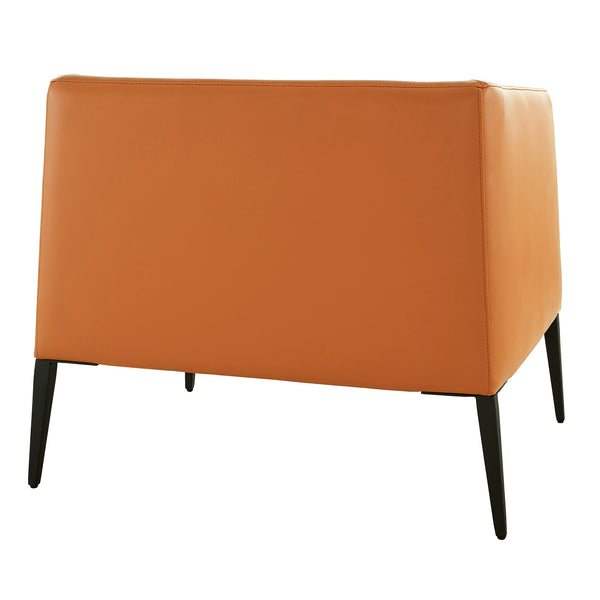 Matias Lounge Chair in Cognac with Matte Black Legs