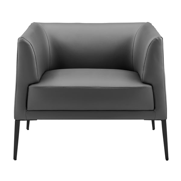 Matias Lounge Chair in Gray with Matte Black Legs