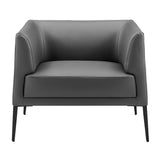 Matias Lounge Chair in Gray with Matte Black Legs