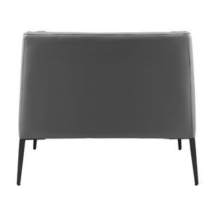 Matias Lounge Chair in Gray with Matte Black Legs