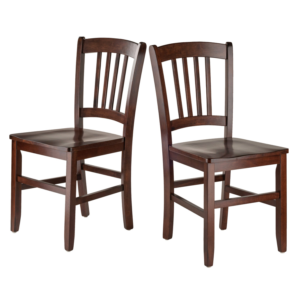 Winsome Wood Madison Slat-back Chairs, 2-Piece Set, Walnut 94245-WINSOMEWOOD