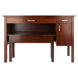 Winsome Wood Emmett 2-Piece Desk Set w/ Bench, Walnut 94248-WINSOMEWOOD