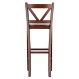 Winsome Wood Victor V-back Bar Stools, 2-Piece Set, Walnut 94259-WINSOMEWOOD