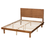 Baxton Studio Daina Mid-Century Modern Ash Walnut Finished Wood Queen Size Platform Bed