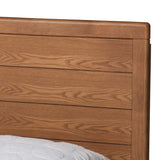 Baxton Studio Daina Mid-Century Modern Ash Walnut Finished Wood Queen Size Platform Bed