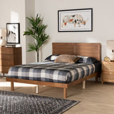 Baxton Studio Daina Mid-Century Modern Ash Walnut Finished Wood Queen Size Platform Bed