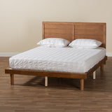 Baxton Studio Daina Mid-Century Modern Ash Walnut Finished Wood Queen Size Platform Bed