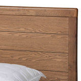 Baxton Studio Alba Modern Transitional Ash Walnut Brown Finished Wood King Size 4-Drawer Platform Storage Bed with Built-In Shelves