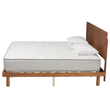 Baxton Studio Daina Mid-Century Modern Ash Walnut Finished Wood King Size Platform Bed