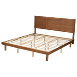 Baxton Studio Daina Mid-Century Modern Ash Walnut Finished Wood King Size Platform Bed