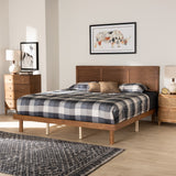 Baxton Studio Daina Mid-Century Modern Ash Walnut Finished Wood King Size Platform Bed