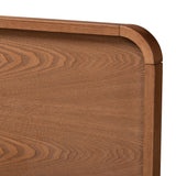 Baxton Studio Mailene Mid-Century Modern Walnut Brown Finished Wood King Size Headboard
