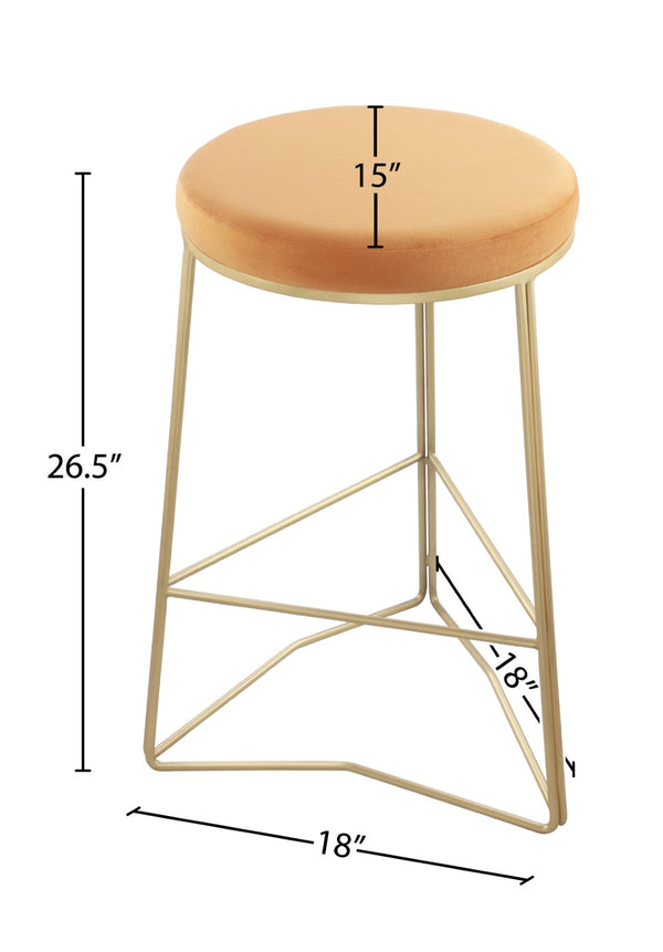 Tres Velvet / Mango Wood / Steel / Foam Contemporary Mango Velvet Counter Stool - 18" W x 18" D x 26.5" H