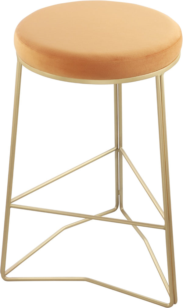 Tres Velvet / Mango Wood / Steel / Foam Contemporary Mango Velvet Counter Stool - 18" W x 18" D x 26.5" H