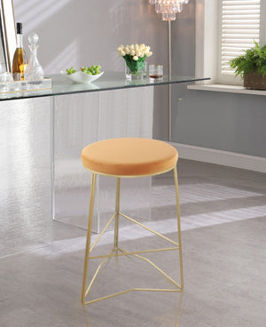 Tres Velvet / Mango Wood / Steel / Foam Contemporary Mango Velvet Counter Stool - 18" W x 18" D x 26.5" H