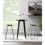 Danne 24" Bar Table in Antique Black with Walnut Top