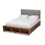 Cosma Modern Transitional Ash Walnut Brown Finished Wood 4-Drawer Platform Storage Bed