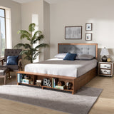 Cosma Modern Transitional Ash Walnut Brown Finished Wood 4-Drawer King Size Platform Storage Bed