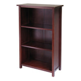 Winsome Wood Milan 3-Section Bookcase, Tall Shelf, Walnut 94328-WINSOMEWOOD