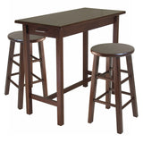 Winsome Wood Sally 3-Piece Breakfast Table Set with 2 Square Leg Stools 94342-WINSOMEWOOD