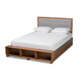Cosma Modern Transitional Ash Walnut Brown Finished Wood 4-Drawer Platform Storage Bed