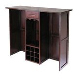 Winsome Wood Newport Expandable Entertainment Wine Bar, Walnut 94350-WINSOMEWOOD