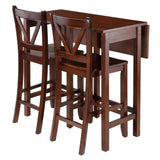 Lynnwood 3-Piece Drop Leaf Table with 2 Counter V-Back Stools