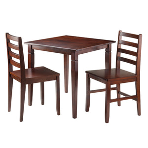 Winsome Wood Kingsgate 3-Piece Dinning Table with 2 Hamilton Ladder Back Chairs 94363-WINSOMEWOOD