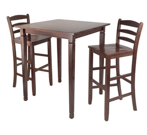 Winsome Wood 3-Piece Kingsgate High/Pub Dining Table with Ladder Back High Chair 94369-WINSOMEWOOD