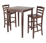 3-Piece Kingsgate High/Pub Dining Table with Ladder Back High Chair