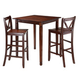 Winsome Wood Kingsgate 3-Piece Dining Table with 2 Bar V-Back Chairs 94378-WINSOMEWOOD