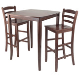 Winsome Wood 3-Piece Inglewood High/Pub Dining Table with Ladder Back Stool 94379-WINSOMEWOOD