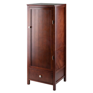 Winsome Wood Brooke Jelly Drawer and Shelves Cupboard, Walnut 94402-WINSOMEWOOD