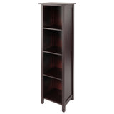 Milan 4-Section Tall Storage Shelf, Narrow, Walnut