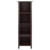 Winsome Wood Milan 4-Section Tall Storage Shelf, Narrow, Walnut 94416-WINSOMEWOOD