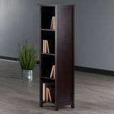 Winsome Wood Milan 4-Section Tall Storage Shelf, Narrow, Walnut 94416-WINSOMEWOOD